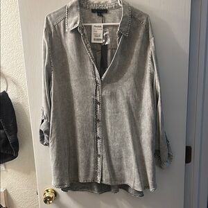 Jane and Delancey Gray Button Down Shirt